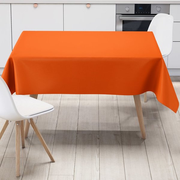 Wachstuch Tischdecke UNI 021 orange einfarbig in eckig rund oval