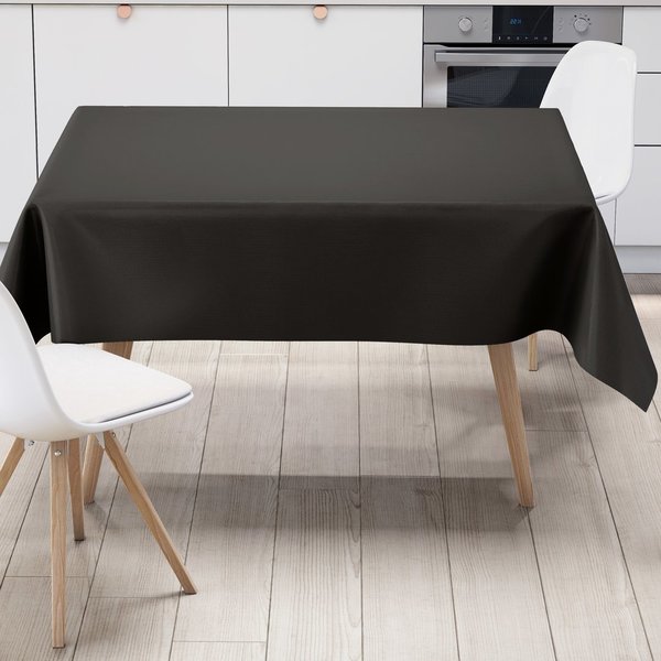 Wachstuch Tischdecke UNI 24 schwarz einfarbig in eckig rund oval